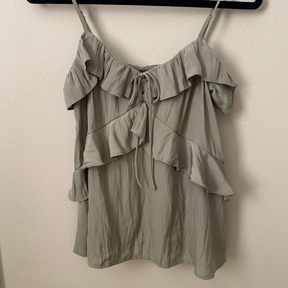 Ruffled Tank  with Lingerie Straps